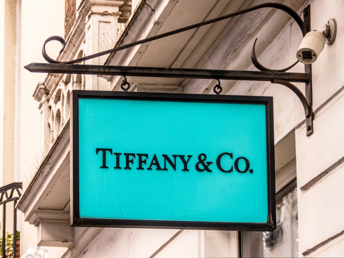 Tiffany logo on sign