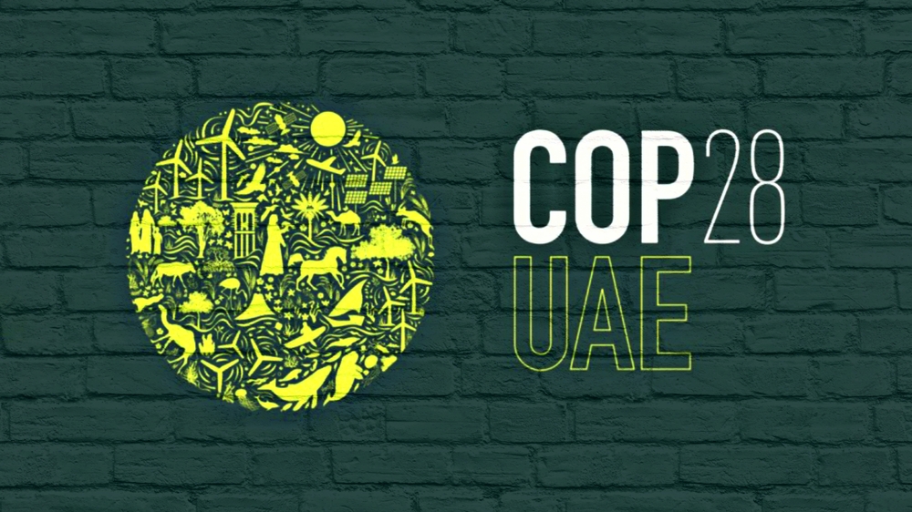 The 2023 United Nations Climate Change Conference COP28 UAE on the brick wall. Event will be on 6-17 November 2023, in Emirate of Dubai, United Arab Emirates