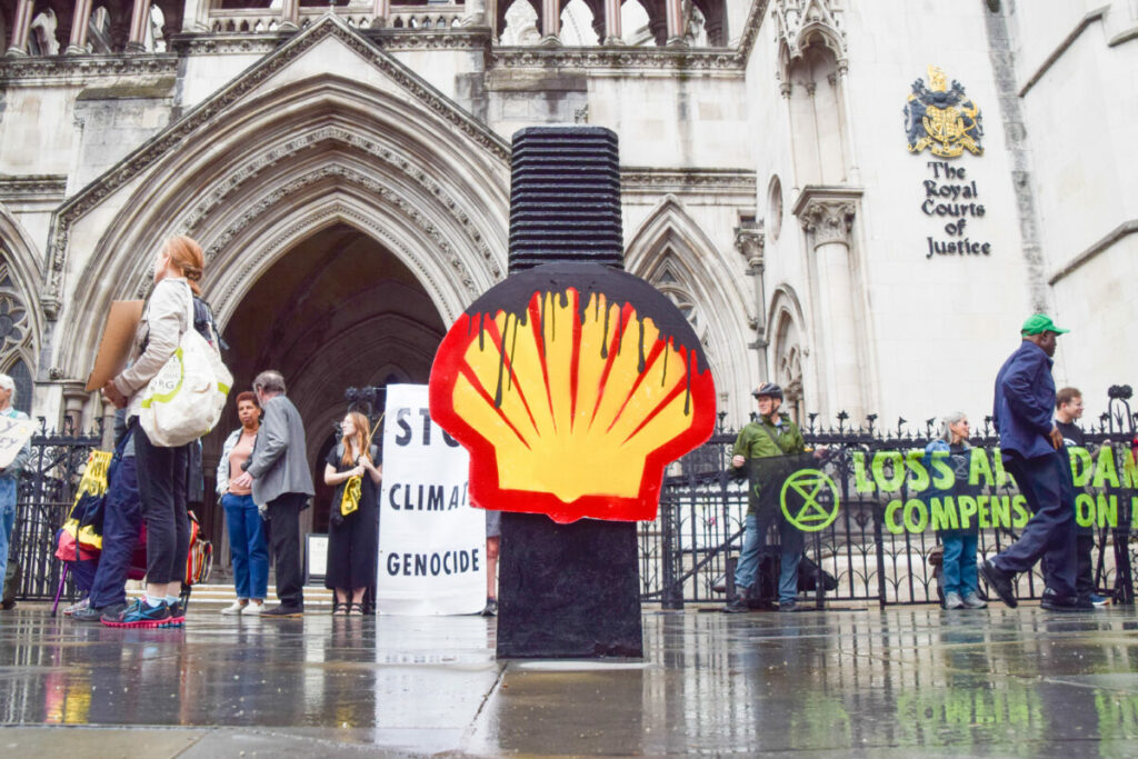 Shell protest outside courts. Stewarts' Matthew Caples considers what the ClientEarth vs Shell defeat means for the future of climate-related litigation in the UK?