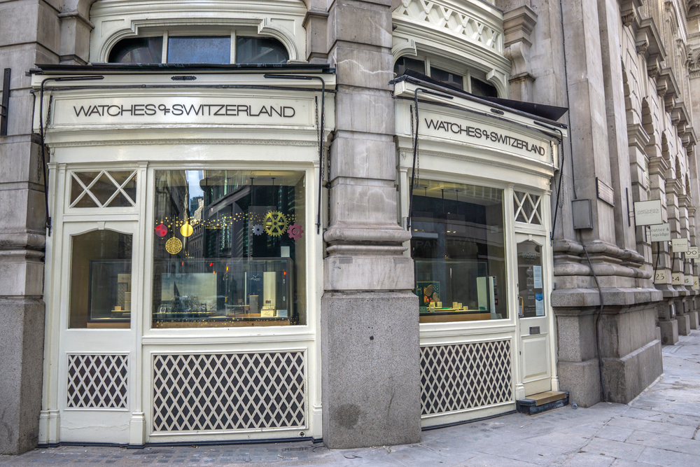 Watches of Switzerland shop in City of London
