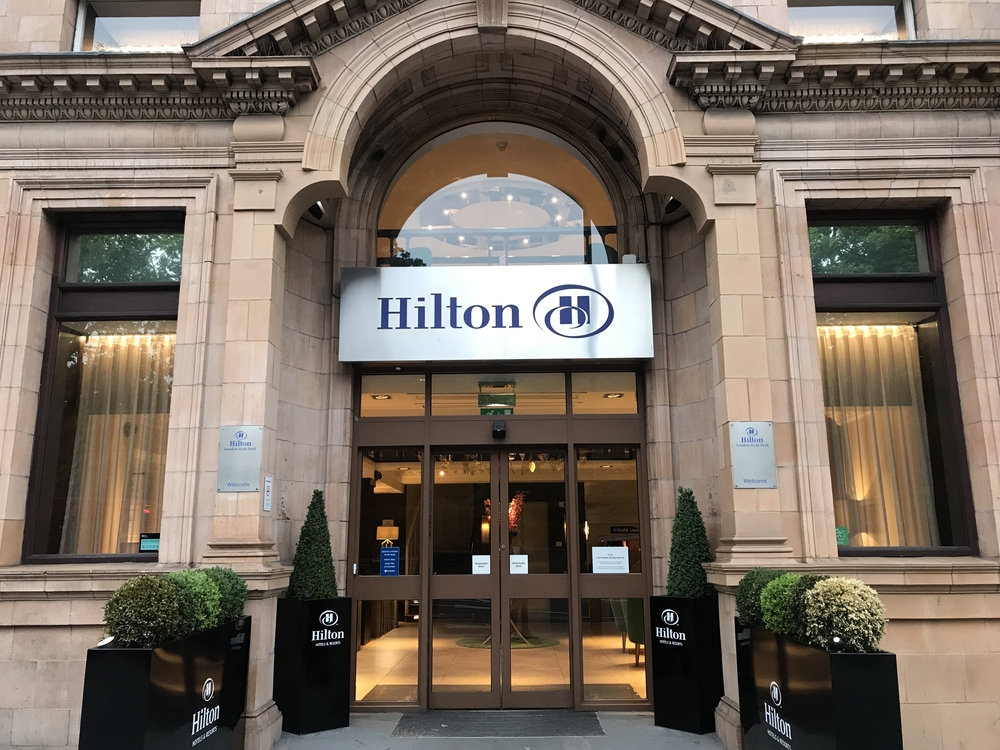 Front View of Hilton Hyde Park on May 5,2017