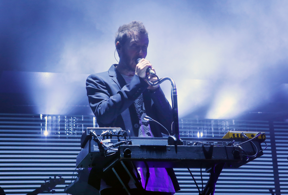 British electronic music band Massive Attack performs live during Sonar advanced music ands arts festival at Fira de Barcelona