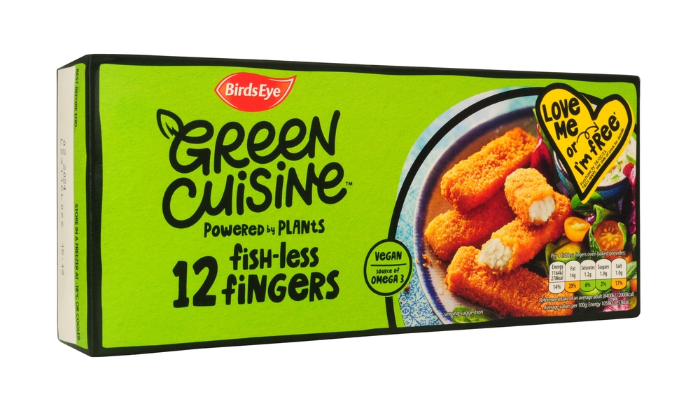 Nomad Foods Birds Eye Green Cuisine breadcrumb coated fish less fingers in a 336g pack containing twelve fingers