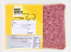 Asda new vacuum packaging photographed.Asda has announced it is switching to vacuum packaging and removing traditional plastic tray packaging across its Just Essentials beef mince range.